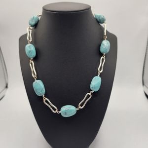 NWT Robert Lee Morris Silver and Turquoise Necklace